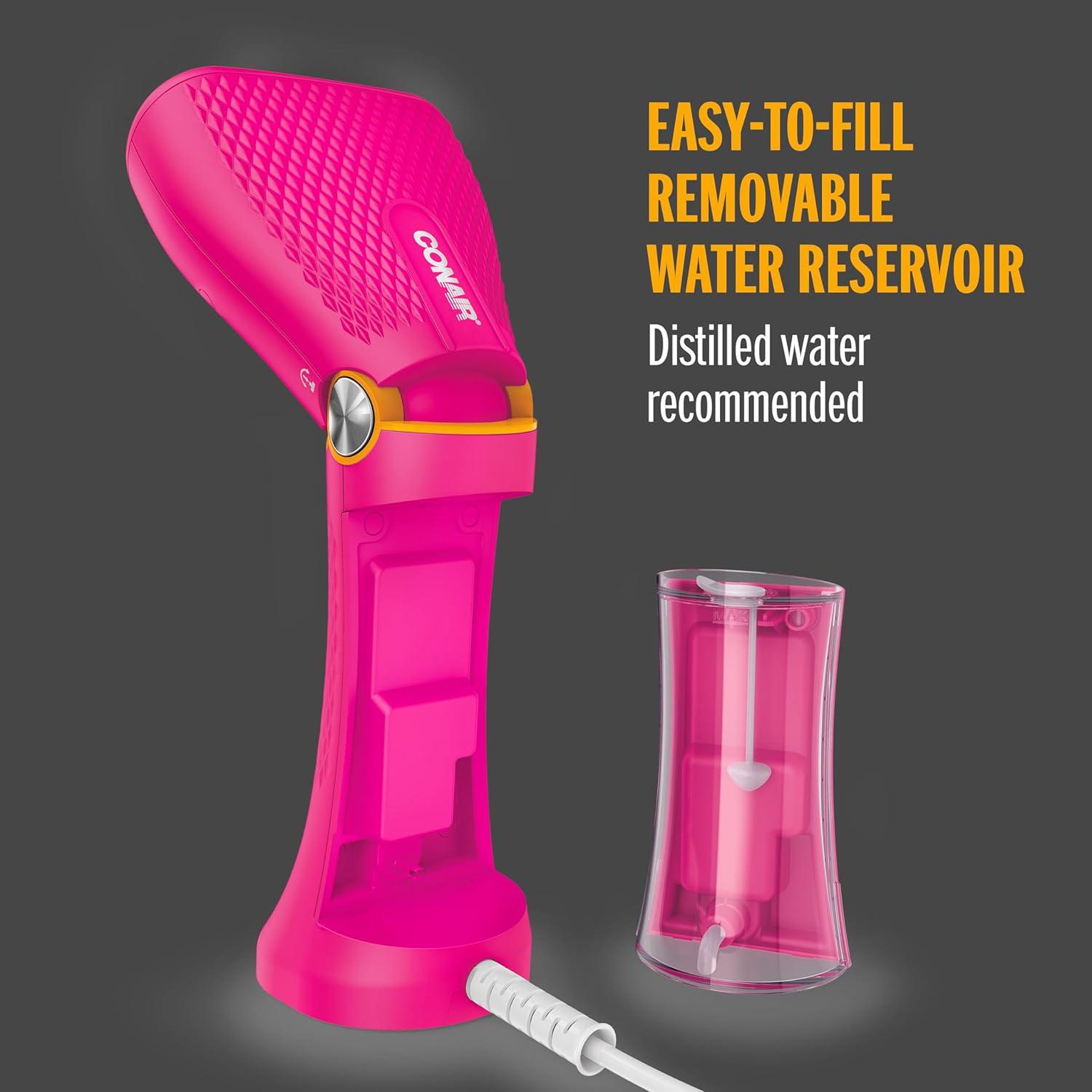 imageConair Handheld Garment Steamer for Clothes  Power Steam Small Size Big Power  Great for Home Office or Travel with Dual Voltage for Worldwide Use Mint GreenPink