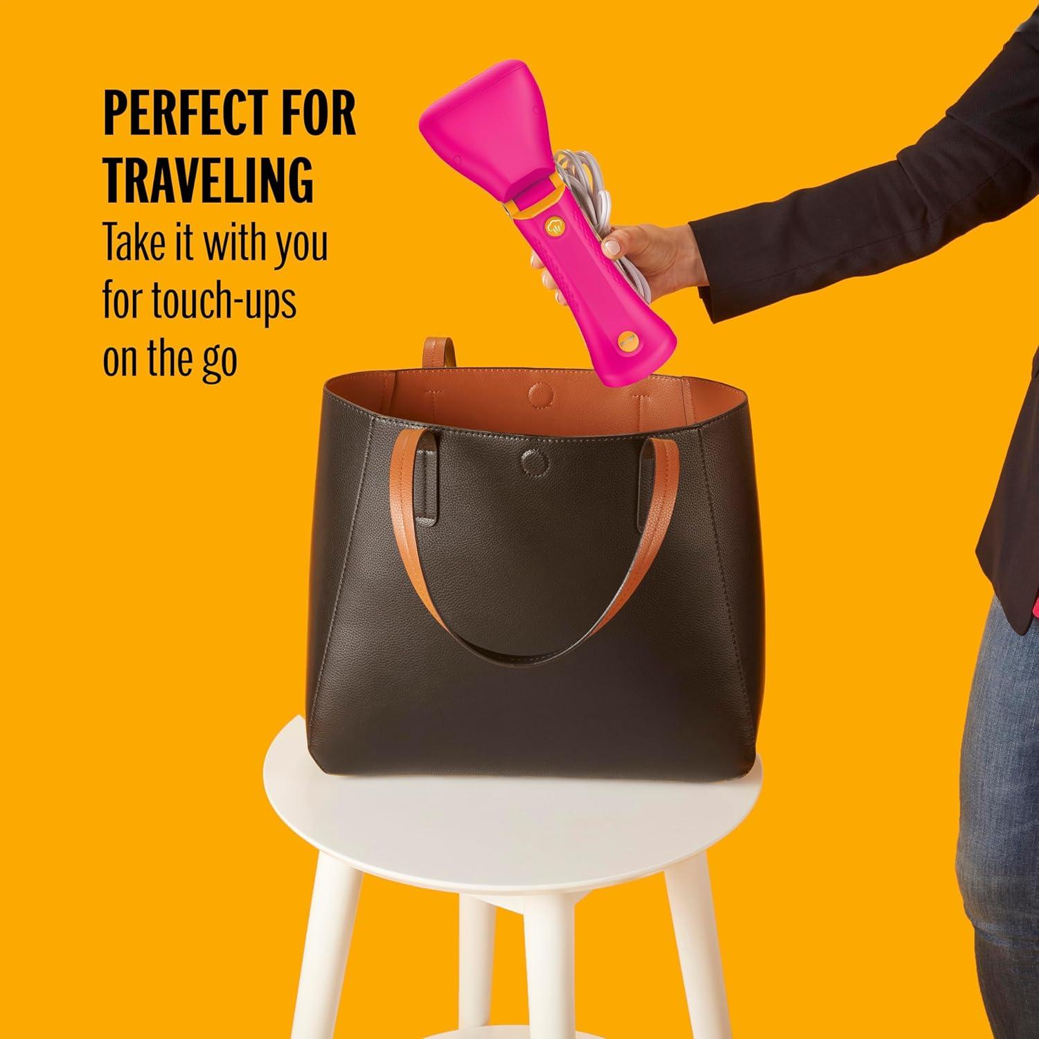 imageConair Handheld Garment Steamer for Clothes  Power Steam Small Size Big Power  Great for Home Office or Travel with Dual Voltage for Worldwide Use Mint GreenPink