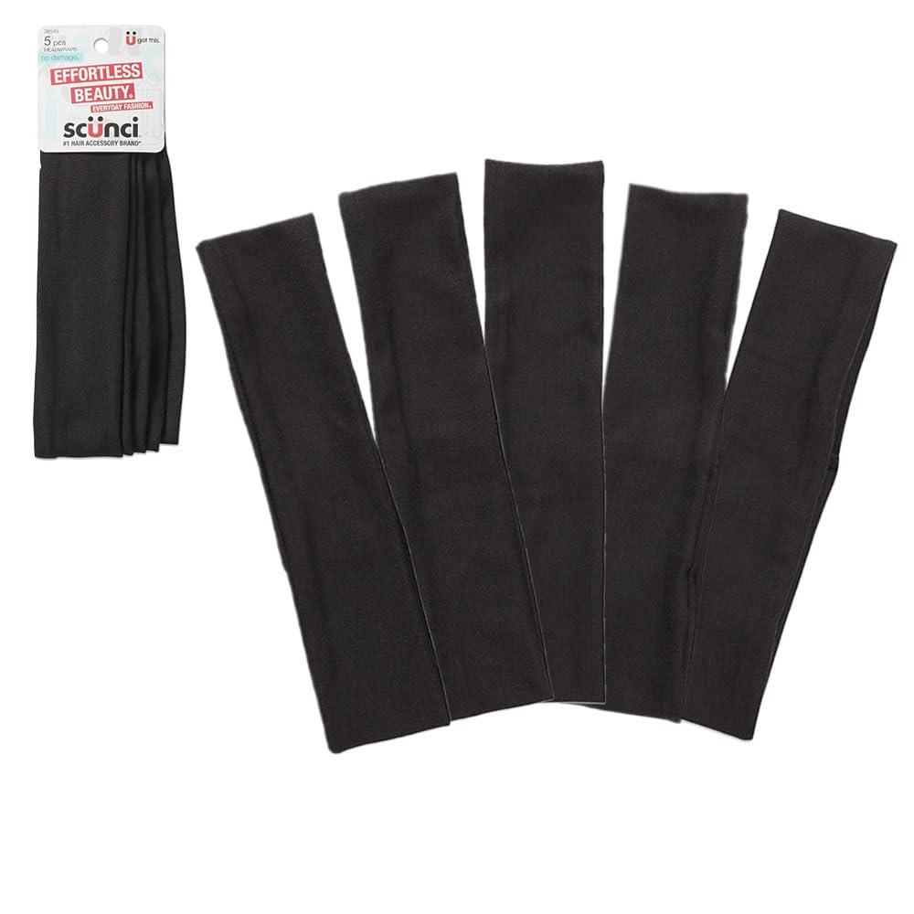 imageScunci by Conair Effortless Beauty Skinny headband plastic Headbands for Women and Men  hair accessories for women  Neutral Colors  4 CountBlack