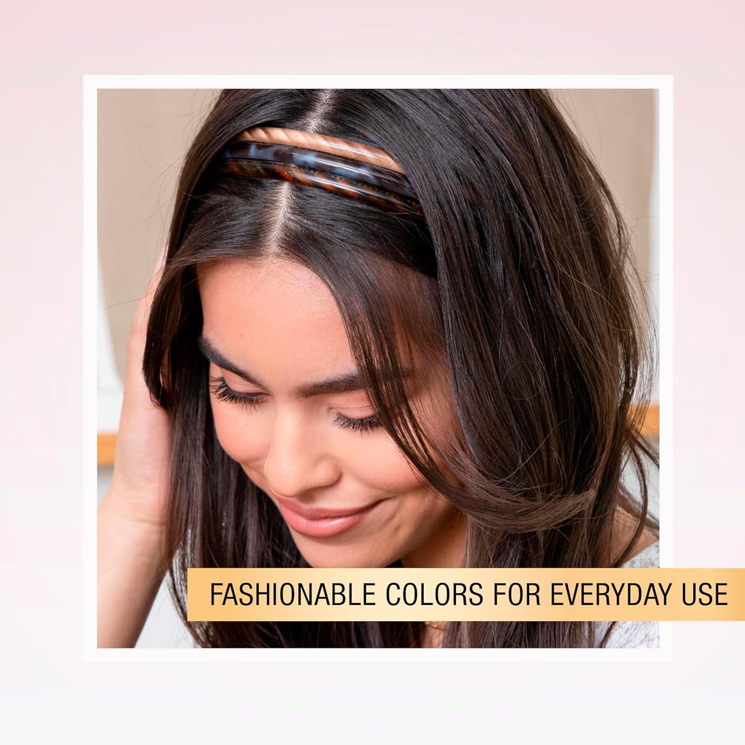imageScunci by Conair Effortless Beauty Skinny headband plastic Headbands for Women and Men  hair accessories for women  Neutral Colors  4 CountThin Classic Mulitcolor