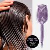 imageConair Detangling Hairbrush  Scalp Care Massager  Flexi Head Standard Hairbrush  For Curly Hair  Coral PinkPaddle