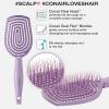 imageConair Detangling Hairbrush  Scalp Care Massager  Flexi Head Standard Hairbrush  For Curly Hair  Coral PinkPaddle