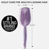 imageConair Detangling Hairbrush  Scalp Care Massager  Flexi Head Standard Hairbrush  For Curly Hair  Coral PinkPaddle