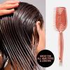 imageConair Detangling Hairbrush  Scalp Care Massager  Flexi Head Standard Hairbrush  For Curly Hair  Coral PinkStandard