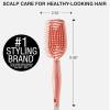 imageConair Detangling Hairbrush  Scalp Care Massager  Flexi Head Standard Hairbrush  For Curly Hair  Coral PinkStandard