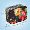 imageConair Makeup Bag  Travel Toiletry Bag  Cosmetic Bag  Toiletry Bag for Women  Double Zip Organizer  Pink Palm PrintBlack Floral
