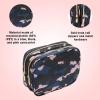 imageConair Makeup Bag  Travel Toiletry Bag  Cosmetic Bag  Toiletry Bag for Women  Double Zip Organizer  Pink Palm PrintBlue  Pink  Black Camo