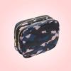 imageConair Makeup Bag  Travel Toiletry Bag  Cosmetic Bag  Toiletry Bag for Women  Double Zip Organizer  Pink Palm PrintBlue  Pink  Black Camo