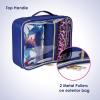 imageConair Makeup Bag  Travel Toiletry Bag  Cosmetic Bag  Toiletry Bag for Women  Double Zip Organizer  Pink Palm PrintBlue Palm