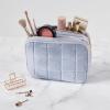 imageConair Makeup Bag  Travel Toiletry Bag  Cosmetic Bag  Toiletry Bag for Women  Double Zip Organizer  Pink Palm PrintFrosty Blue