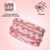 imageConair Makeup Bag  Travel Toiletry Bag  Cosmetic Bag  Toiletry Bag for Women  Double Zip Organizer  Pink Palm PrintPink  White Stripe