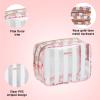 imageConair Makeup Bag  Travel Toiletry Bag  Cosmetic Bag  Toiletry Bag for Women  Double Zip Organizer  Pink Palm PrintPink  White Stripe