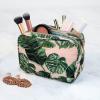 imageConair Makeup Bag  Travel Toiletry Bag  Cosmetic Bag  Toiletry Bag for Women  Double Zip Organizer  Pink Palm PrintPink Palm
