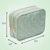 imageConair Makeup Bag  Travel Toiletry Bag  Cosmetic Bag  Toiletry Bag for Women  Double Zip Organizer  Pink Palm PrintSage Green