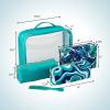 imageConair Makeup Bag  Travel Toiletry Bag  Cosmetic Bag  Toiletry Bag for Women  Double Zip Organizer  Pink Palm PrintTeal Palm