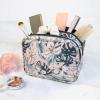 imageConair Makeup Bag  Travel Toiletry Bag  Cosmetic Bag  Toiletry Bag for Women  Double Zip Organizer  Pink Palm PrintTropical