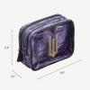 imageConair Makeup Bag  Travel Toiletry Bag  Cosmetic Bag  Toiletry Bag for Women  Double Zip Organizer  Pink Palm PrintWicked Purple