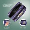 imageConair Makeup Bag  Travel Toiletry Bag  Cosmetic Bag  Toiletry Bag for Women  Double Zip Organizer  Pink Palm PrintWicked Purple