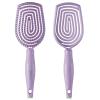 imageConair Detangling Hairbrush  Scalp Care Massager  Flexi Head Standard Hairbrush  For Curly Hair  Coral PinkPaddle