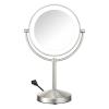 imageConair Lighted Makeup Mirror LED Vanity Mirror 1X10x Magnifying Mirror Corded in Satin Nickel Finish