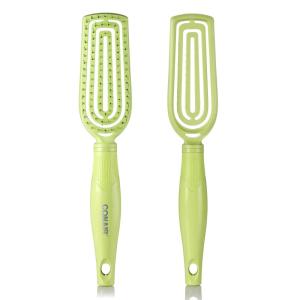 imageConair Detangling Hairbrush  Scalp Care Massager  Flexi Head Standard Hairbrush  For Curly Hair  Coral PinkSlim