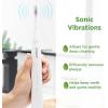imageConair Electric Toothbrush  Sonic Toothbrush  Electric Toothbrush for Adults  Rechargeable with Two Brush Heads IncludedWhite  Sonic