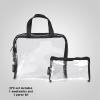 imageConair Makeup Bag  Travel Toiletry Bag  Cosmetic Bag  Toiletry Bag for Women Perfect for Vacations  Weekender Shape  Clear PVC with Black Trim