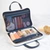 imageConair Makeup Bag  Travel Toiletry Bag  Cosmetic Bag Travel Makeup Bag  Perfect for Vacations  Weekender Shape  Pastel Striped Canvas