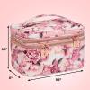 imageConair Travel Makeup Bag Large Toiletry and Cosmetic Bag Perfect Size for Use At Home or Travel Train Case Shape in Black with Snake PrintPink Floral