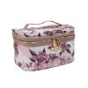 imageConair Travel Makeup Bag Large Toiletry and Cosmetic Bag Perfect Size for Use At Home or Travel Train Case Shape in Black with Snake PrintPink Floral