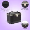 imageConair Travel Makeup Bag Large Toiletry and Cosmetic Bag Perfect Size for Use At Home or Travel Train Case Shape in Blue SuedeLike MaterialBlack