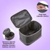 imageConair Travel Makeup Bag Large Toiletry and Cosmetic Bag Perfect Size for Use At Home or Travel Train Case Shape in Blue SuedeLike MaterialBlack