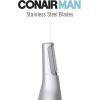 imageConairMAN AllinOne Personal Trimmer for Men for Nose Ear Eyebrows and Sideburns Hair Trimmer 4 piece Mens Grooming Kit Lithium BatteryPoweredChromeBlack