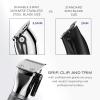 imageConairMAN CloseCut Cordless Precision Hair Clipper and Trimmer Set 8 Combs Barber Hair Cutting Scissors Blade Guard Storage Case Oil and Brush LithiumIon Battery Clippers for Hair CuttingChrome Silver