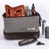 imageConairMAN Travel Toiletry Bag for Men Dopp Kit Travel Bag in Gray CanvasGray With Bottom Pocket