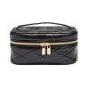 imageConair Travel Makeup Bag Large Toiletry and Cosmetic Bag Perfect Size for Use At Home or Travel Train Case Shape in Black with Snake PrintBlack Mini