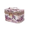 imageConair Travel Makeup Bag Large Toiletry and Cosmetic Bag Perfect Size for Use At Home or Travel Train Case Shape in Black with Snake PrintPink Floral