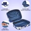 imageConair Travel Makeup Bag Large Toiletry and Cosmetic Bag Perfect Size for Use At Home or Travel Four Piece Train Case Set in Solid Navy and TieDye Print