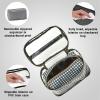 imageConair Travel Makeup Bag Large Toiletry and Cosmetic Bag Perfect Size for Use At Home or Travel Two Piece Train Case Set in Clear PVC and Black Checkers