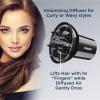 imageConair Double Ceramic Universal Diffuser Adjustable Hair Dryer Attachment for FrizzFree Curls to Fit Hair Dryer Nozzles from 175 to 23Black