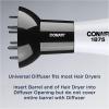 imageConair Double Ceramic Universal Diffuser Adjustable Hair Dryer Attachment for FrizzFree Curls to Fit Hair Dryer Nozzles from 175 to 23Black