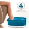 imageConair Pedicure Foot Spa Bath with Heat reaching 104 Degrees Massaging Foot Rollers Soothing Bubbles Pumice Stone and Nail Brush IncludedTeal