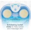 imageConair Waterfall Pedicure Foot Spa Bath with Blue LED Lights Massaging Bubbles and Massage Rollers BlueWhiteBlue