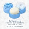 imageConair Waterfall Pedicure Foot Spa Bath with Blue LED Lights Massaging Bubbles and Massage Rollers BlueWhiteBlue