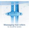 imageConair Waterfall Pedicure Foot Spa Bath with Blue LED Lights Massaging Bubbles and Massage Rollers BlueWhiteBlue