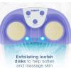 imageConair Waterfall Pedicure Foot Spa Bath with Blue LED Lights Massaging Bubbles and Massage Rollers BlueWhitePurple