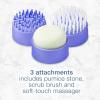 imageConair Waterfall Pedicure Foot Spa Bath with Blue LED Lights Massaging Bubbles and Massage Rollers BlueWhitePurple