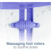 imageConair Waterfall Pedicure Foot Spa Bath with Blue LED Lights Massaging Bubbles and Massage Rollers BlueWhitePurple