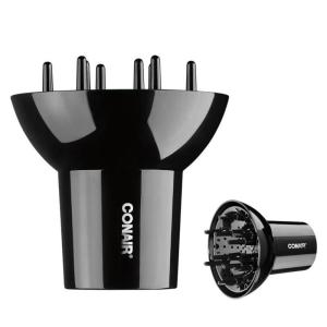 imageConair Double Ceramic Universal Diffuser Adjustable Hair Dryer Attachment for FrizzFree Curls to Fit Hair Dryer Nozzles from 175 to 23Black