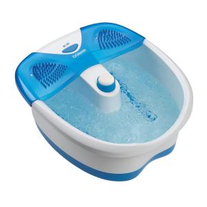 imageConair Foot Spa Bath with Extra Deep Soak Basin Massaging Bubbles Pumice Stone and Pinpoint Massage Attachments BlueWhite